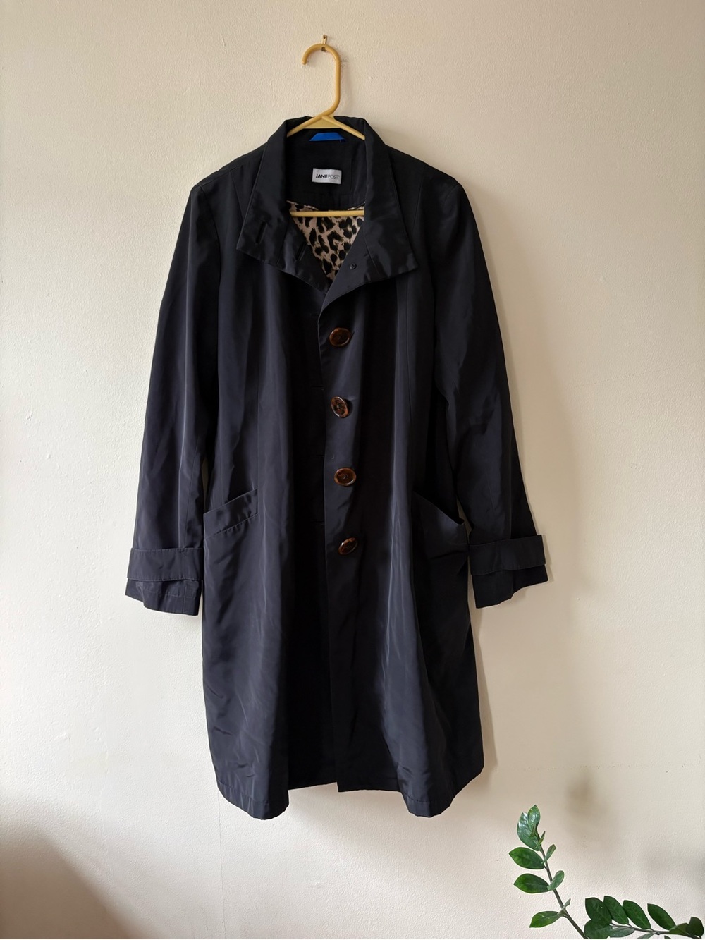 Jane Post Black Trench Raincoat